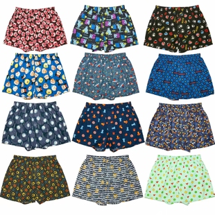 卡通孖烟通情侣居家裤 家居休闲短裤 男纯棉宽松大码 全棉卡通阿罗裤