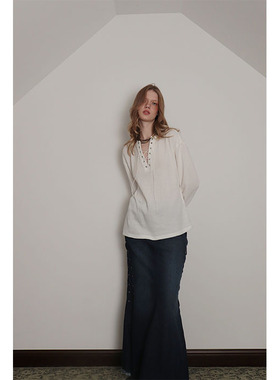 NEANT AW21 S2超柔软华芙格针织绑带白色上衣