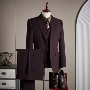 【TGH】高定天丝绵羊毛西服套装商务正装西装新郎伴郎礼服TZ2620