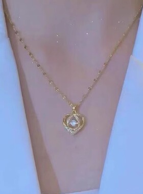 爱心项链女网红百搭钛钢锁骨