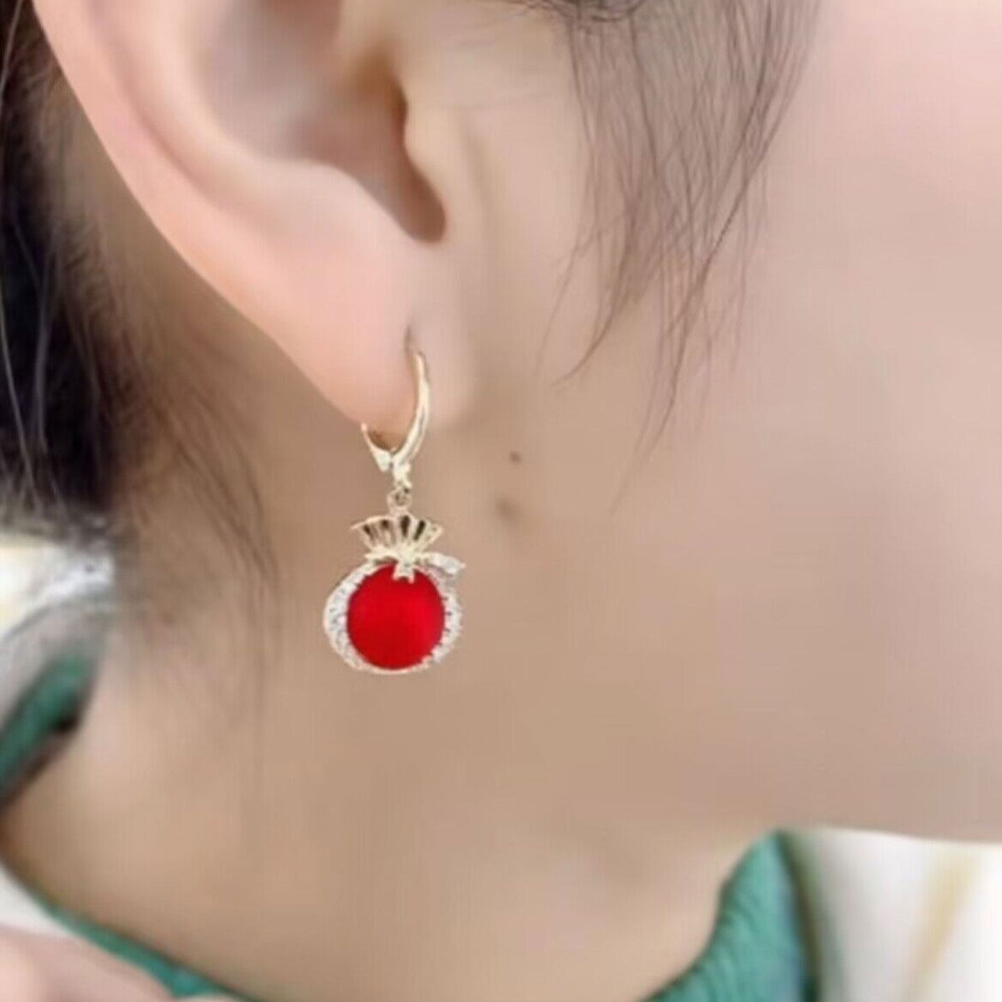 耳环女红色福袋新年耳坠2026新款爆款高级感气质百搭轻奢圣诞耳饰,饰品/流行首饰/时尚饰品新,耳环,淘宝优惠券,粉丝福利购,淘宝优惠卷