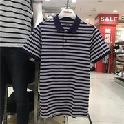 Baleno Benny Road Men mới Cotton ngắn tay áo ve áo sọc thường xuyên áo thun nam áo phông nam 88801111 - Polo