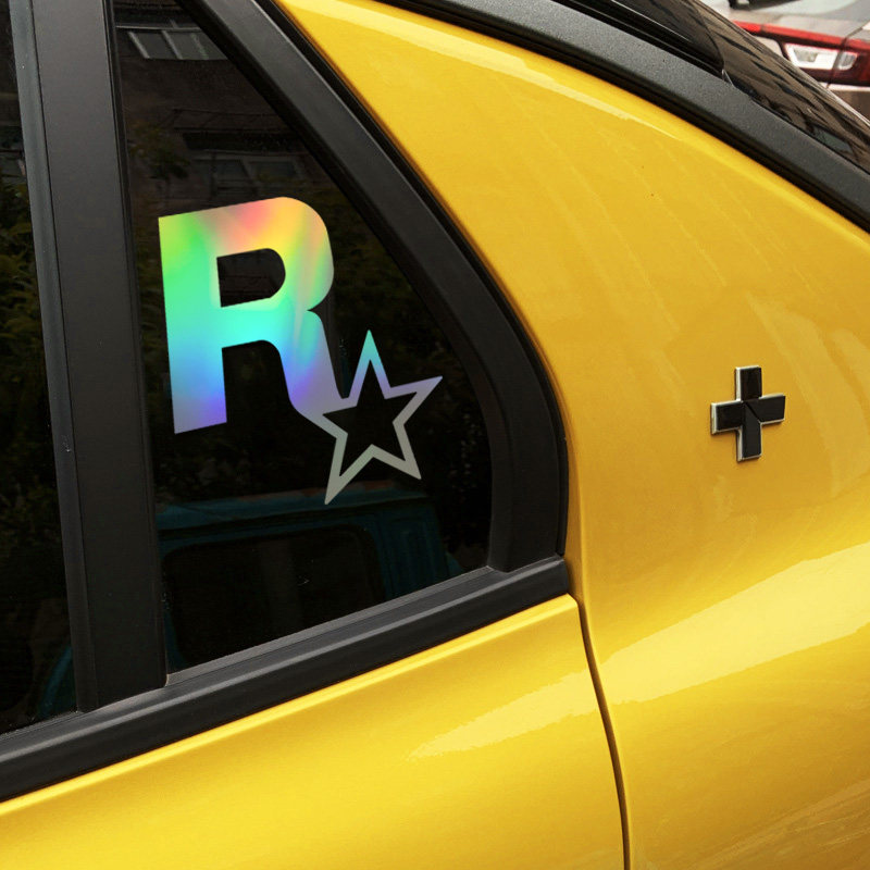 汽车R星贴纸JDM改装电动摩托车GTA5飞车三角窗车贴反光加油箱盖贴