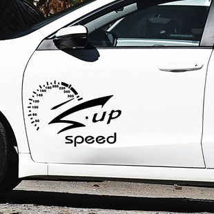 个性英文速度speed汽车贴纸车门仪表盘图案贴运动改装车身装饰贴