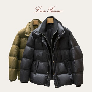 【LP版】轻盈高蓬松！假两件防风立领白鸭绒男士面包羽绒服外套