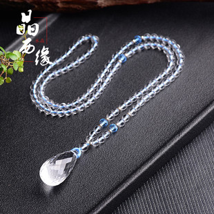 白色白水晶吊坠男女天使泪挂坠水晶项链水晶礼物饰品雕刻清新原创