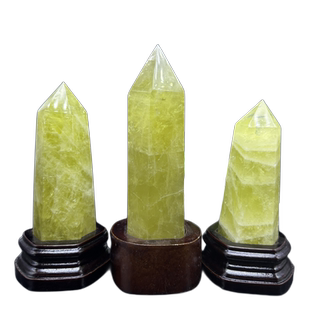 天然黄色黄水晶柱六棱柱长方形长形水晶摆件黄色透明顶梁柱礼品