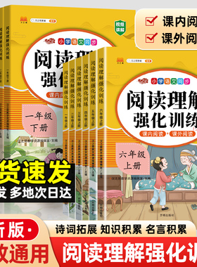 汉知简阅读理解强化训练书人教版一二三年级四五六年级上下册小学语文课内外同步阅读理解专项训练题练习册阅读真题100篇每日一练