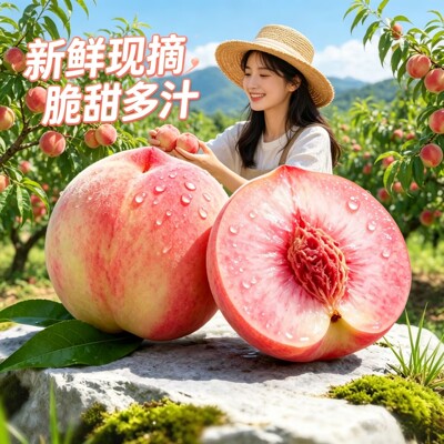 正宗桃子水蜜桃新鲜现摘脆甜桃子