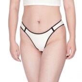 中腰防走光半包臀舒适女士t裤 纯棉高弹丁字裤 拼色运动型内裤 L002