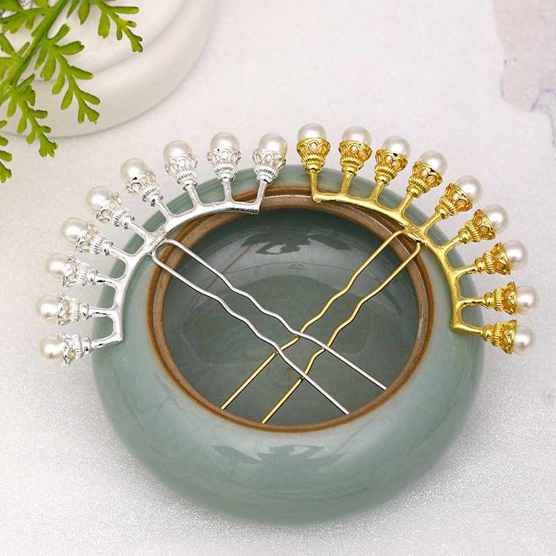 古风汉服头饰珍珠发钗珠钗排钗唐风明制古装发饰点缀发簪发插配饰