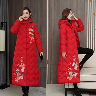 中长款过膝旗袍棉衣唐装冬装女中年团购广场舞外套民族风羽绒棉服
