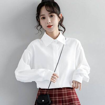 职业白色衬衫女春秋公务员教师教资大学生答辩面试服装正装套装女
