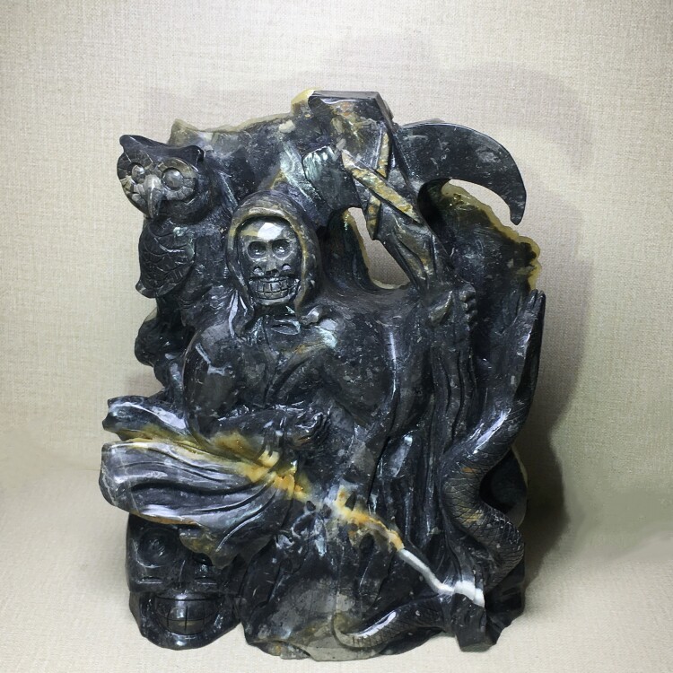 天然闪锌矿原石雕刻摆件