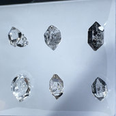 精挑天然闪灵钻原石颗粒白水晶双尖散墨溏心高亮透体黑幻影山吊坠