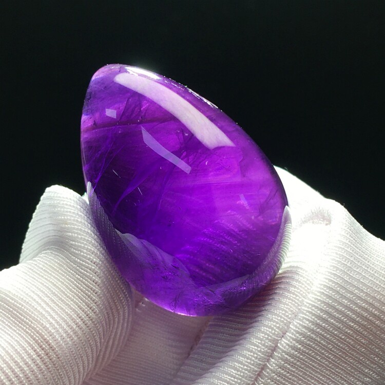乌拉圭天然紫水晶吊坠水滴形蛋面方形原石打磨情侣同款装饰品摆件