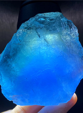 天然水晶蓝绿萤石摆件