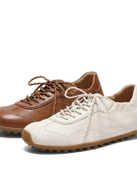 专柜正品森达奶皮德训鞋复古鞋女2026春款软底羊皮休闲鞋4XV21BM6