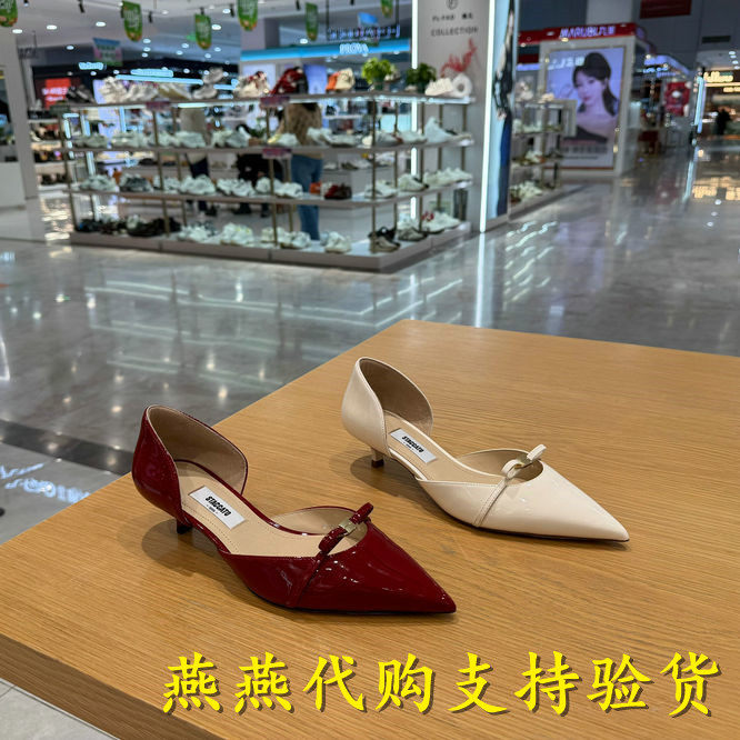 专柜正品思加图2026春款女格蕾丝奶油鞋中空凉鞋红色单鞋EJC05AK6