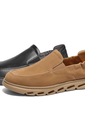 专柜正品百丽2025春款男鞋一脚蹬软底厚底商务休闲皮鞋D3GC2AM5