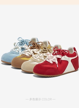 专柜正品百思图2025秋款女鞋德训鞋内增高厚底运动休闲鞋A6628CM5