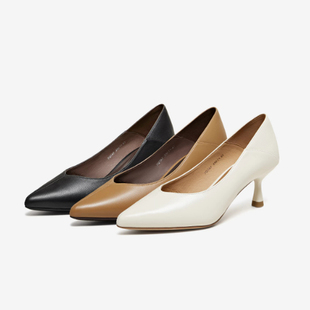 专柜正品他她2026春季新款女鞋浅口单鞋时尚百搭中高跟鞋7QTA7AQ6