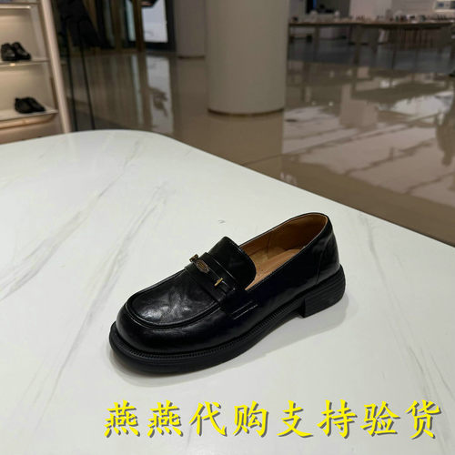 专柜正品百丽元宝复古乐福鞋女2026春款黑色小皮鞋单鞋子F6S1DAA6
