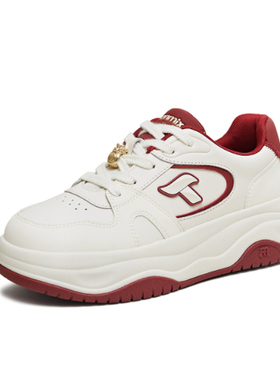 专柜正品天美意2026春款女鞋厚底面包小白鞋运动休闲板鞋CAH21AM6