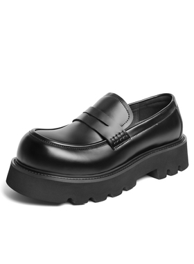 专柜正品百丽2025秋款男鞋厚底增高一脚蹬通勤正装乐福鞋A2063CM5