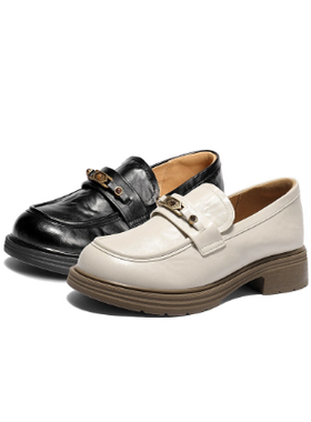 专柜正品森达2026春新款女鞋厚底乐福鞋英伦通勤低跟单鞋XXB01AA6