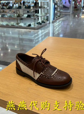 专柜正品思加图2025秋新款女鞋英伦牛津鞋布洛克鞋EHH01 EHH05CA5