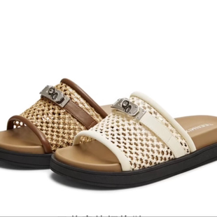 外穿休闲凉鞋 专柜正品 一字拖厚底拖鞋 女鞋 KT064BH5 天美意2025夏款