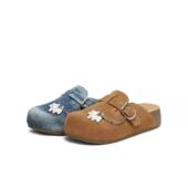 2026夏款 休闲女包头半拖鞋 CBD31BH6 天美意复古厚底勃肯鞋 专柜正品