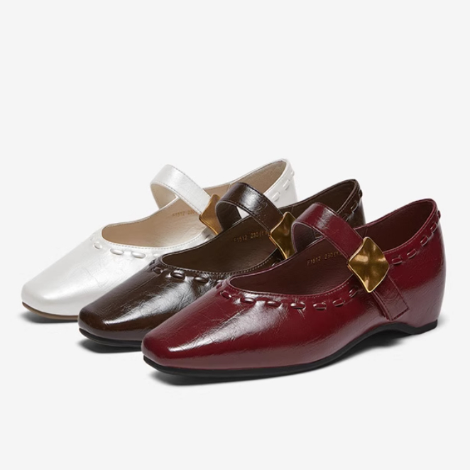 专柜正品百思图2026春季新款女鞋内增高玛丽珍鞋浅口单鞋F1512AQ6