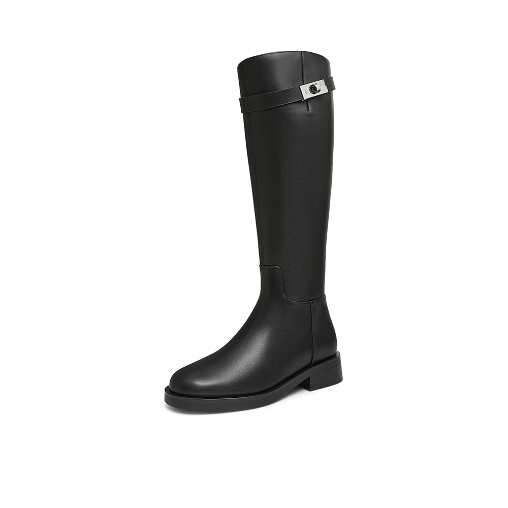 TATA/他她休闲时装靴粗跟长筒靴