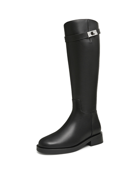 专柜正品他她2024冬新款女靴英伦骑士靴大筒围过膝长筒靴7TG84DG4