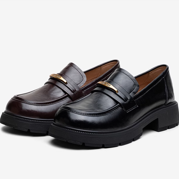 BASTO/百思图女鞋英伦风乐福鞋