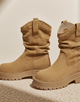 专柜正品他她2025冬款女靴牧野甜心靴西部靴堆堆靴时装靴CHT01DS5