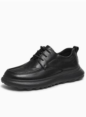 专柜正品百思图2025春款男鞋商务休闲皮鞋厚底增高乐福鞋58306AM5