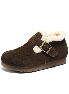 专柜正品森达2025冬款女鞋毛毛鞋内增高保暖毛绒雪地短靴XUW01DD5