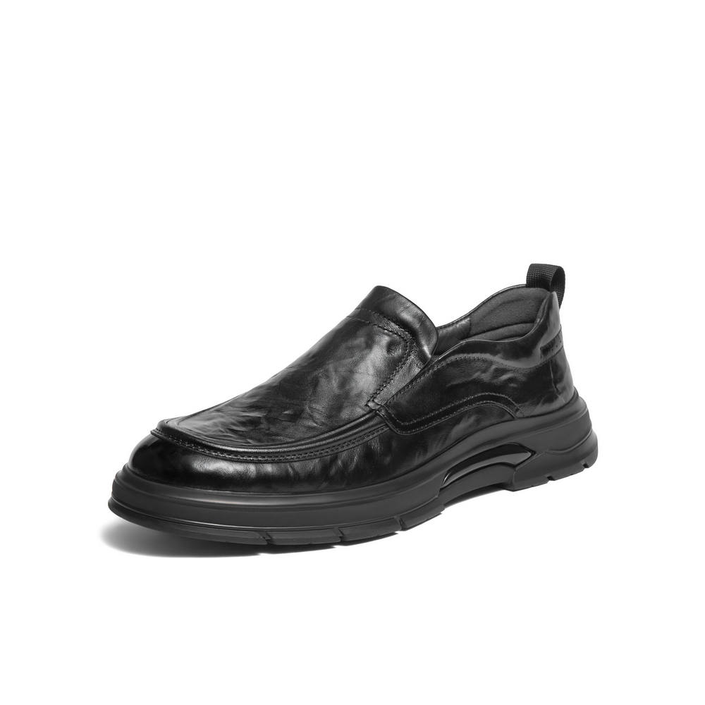 Belle/百丽男鞋褶皱商务休闲皮鞋