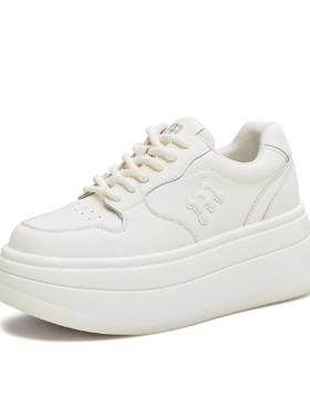 专柜正品天美意2025冬款女鞋厚底增高小白鞋运动休闲板鞋BM241AM6