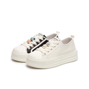 运动休闲板鞋 专柜正品 复古增高小白鞋 女鞋 KB066AM5 天美意2025春款