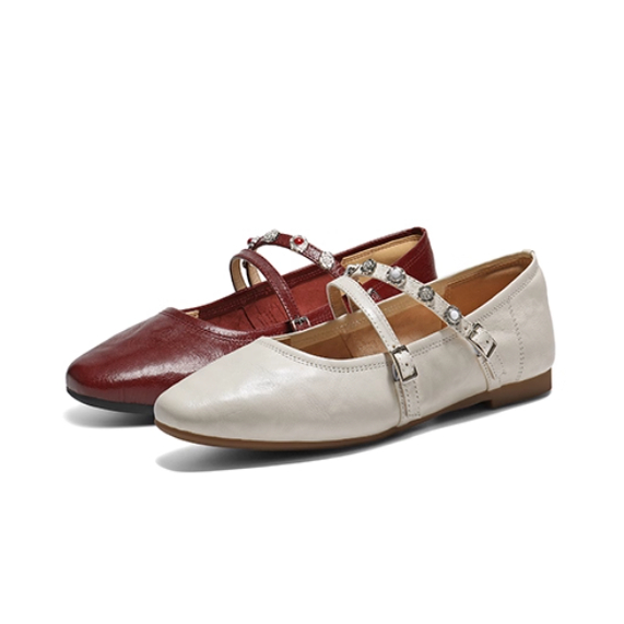 专柜正品百丽2026春季新款女鞋复古玛丽珍鞋平底浅口单鞋F2B1DAQ6