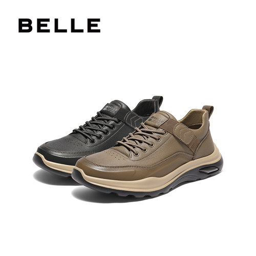 Belle/百丽套脚厚底增高工装男鞋