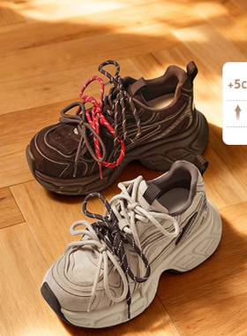 专柜正品百丽2026春新款女鞋厚底老爹鞋美拉德运动休闲鞋B2945AM6