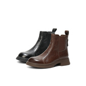 女靴切尔西靴英伦风时尚 专柜正品 森达2025冬新款 平跟短靴XTT01DD5