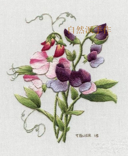 自然派手作崔西植物豌豆花刺绣材料包
