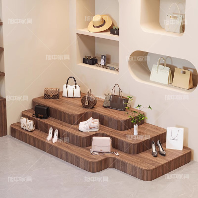 实木服装店橱窗阶梯展示台