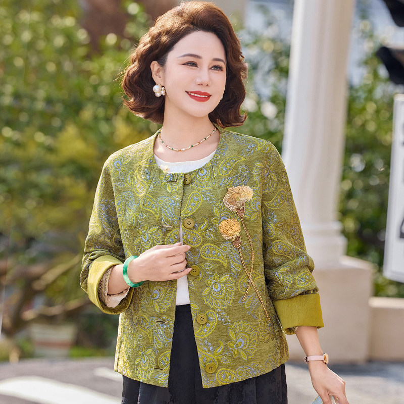 妈妈小香风短外套2026春装新款洋气显瘦国风中老年中式薄款女上衣